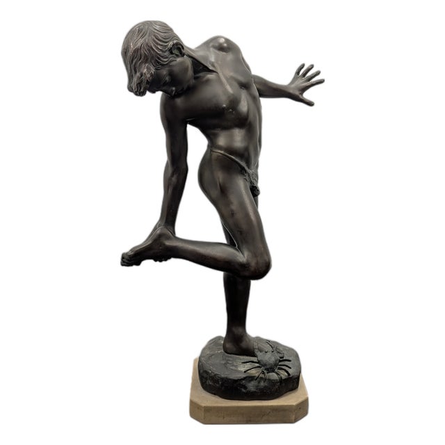 Bronze Statue of a Young Fisherman, 20th Century For Sale