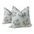 Colefax & Fowler Classic "Bowood" Floral Blue and Grey 22" Pillows - A Pair For Sale