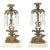 Antique Brass Spaniel Dog Candle Holders With Marble Base and Crystals For Sale