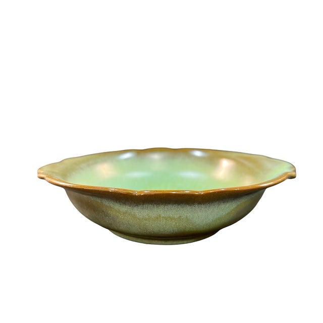 Vintage Frankoma Pottery Prairie Green Milk/Cream Pitcher With Basin