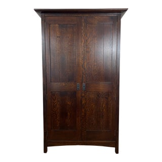Stickley Mission Wardrobe Armoire 89-1137 For Sale