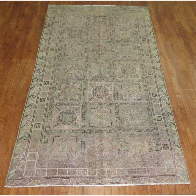 Distressed Shabby Chic Antique Khotan Samarkand Rug - 4'11" x 10'3" For Sale In New York - Image 6 of 6