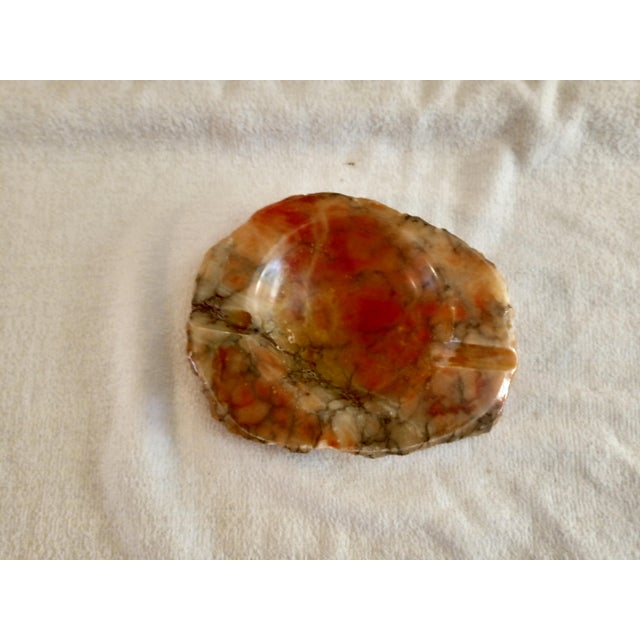 Vintage Granite Orange Ashtray For Sale - Image 4 of 5