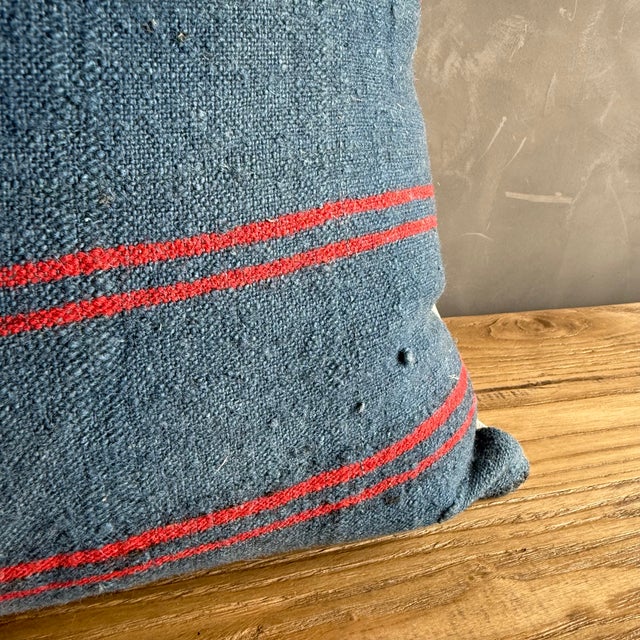 Vintage Rug Pillow Cover With Stripes For Sale - Image 4 of 8
