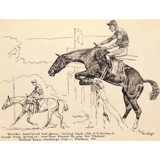 Art Sz: 9 1/2"H x 12 1/2"W 1933 For Radnor Foxhall Farm Challenge Cup Proof Plate for 'Spills and Thrills' Published by...