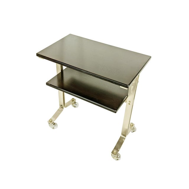 Brushed Steel & Stained Wood attributed to Giulio Moscatelli for Formanova, Italy, 1960s, Set of 2 For Sale - Image 3 of 18