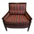 Baker Marquis Style Striped Upholstery Arm Chair Club Chair Mahogany Frame For Sale