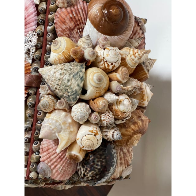 Coastal Spectacular 20 Th C Sea Shell Encrusted Jewelry Box Tony Douquet Style For Sale - Image 3 of 5