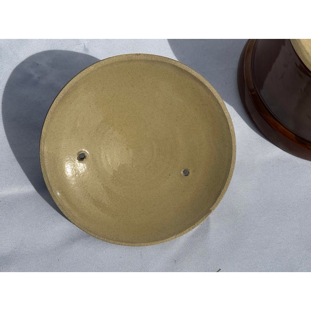 1970's Vintage Pearsons of Chesterfield Brown Glazed Stoneware Casserole Dish With Lid For Sale - Image 9 of 9