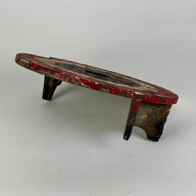 Rare Early 20th Century Bullseye Cast Iron Shooting Target With Old Paint, Fairground Carnival For Sale - Image 9 of 10