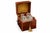Brown Victorian Sheraton Revival Mahogany Decanter Box with Atlantis Decanters, 1800s, Set of 5 For Sale - Image 8 of 9