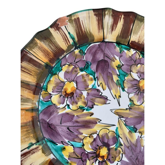 1960s Italian Hand Painted Floral Dinner Plates- a Set of 6 For Sale - Image 9 of 11