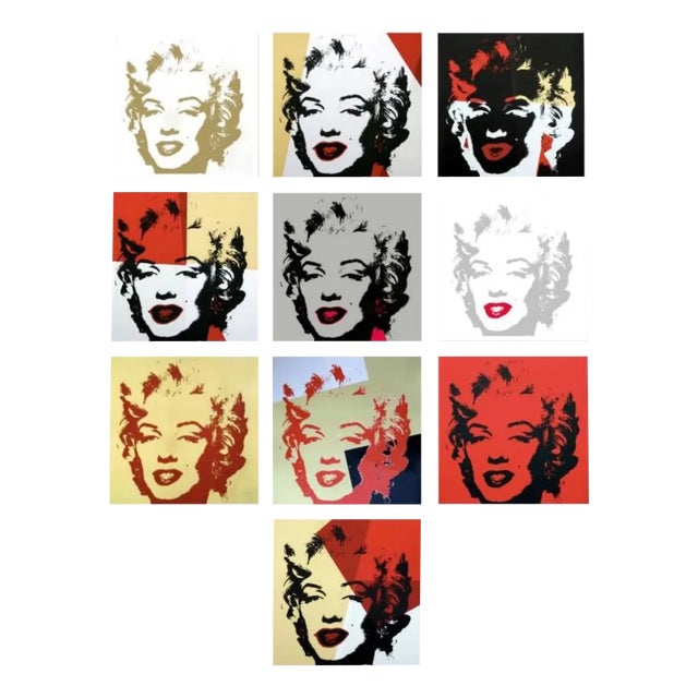 Andy Warhol, Golden Marilyns, Screenprints, Set of 10 For Sale