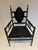 Vintage Painted Black Wood Armchair For Sale - Image 4 of 9