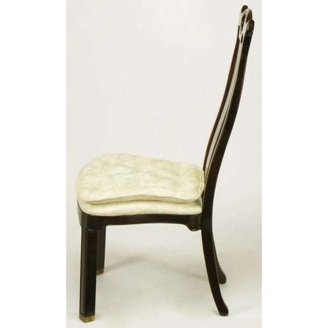 Asian Six Teak Chinoiserie Dining Chairs by Hickory Furniture For Sale - Image 3 of 9