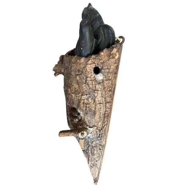 Folk Art Wood Birds in Hollow Branch Tree Sculpture, Austria, 1900s For Sale - Image 3 of 9