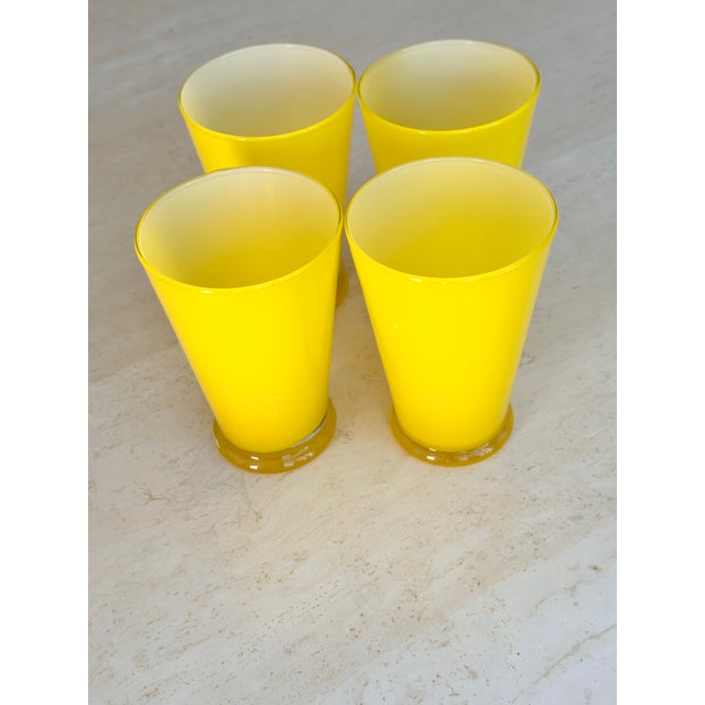Late 20th Century Yellow Cased Glasses - Set of 4 For Sale - Image 5 of 8