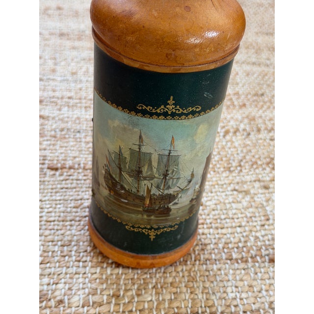Vintage Italian Leather Bottle For Sale - Image 9 of 11