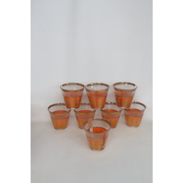 Culver Mid Century Gold Pineapple and Orange Water Whiskey Tumbler Glasses 4601b For Sale - Image 18 of 18