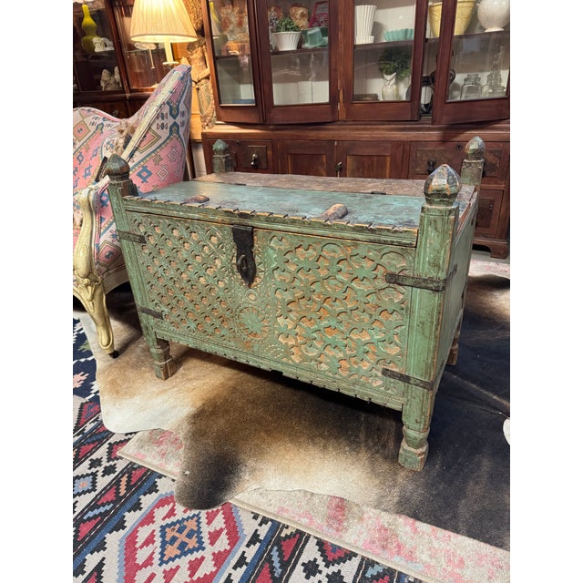 Folk Art 19th Century Nomadic Afghani Wedding Chest- Heavily Carved For Sale - Image 3 of 17