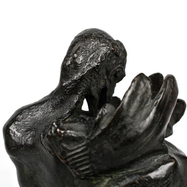 Metal Adolescent Turkey Bronze Sculpture by the American Animalier Albert Laessle For Sale - Image 7 of 11