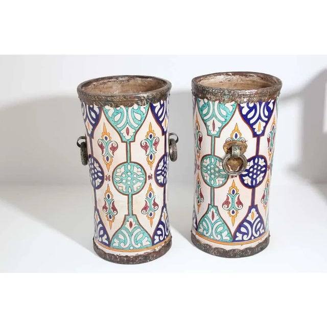 Handcrafted Moorish Ceramic Urns with Handles - A Pair For Sale - Image 9 of 13