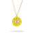 Metal Cheerful Neon Yellow Evil Eye & Diamond Pendant Gold Chain Necklace For Sale - Image 7 of 7