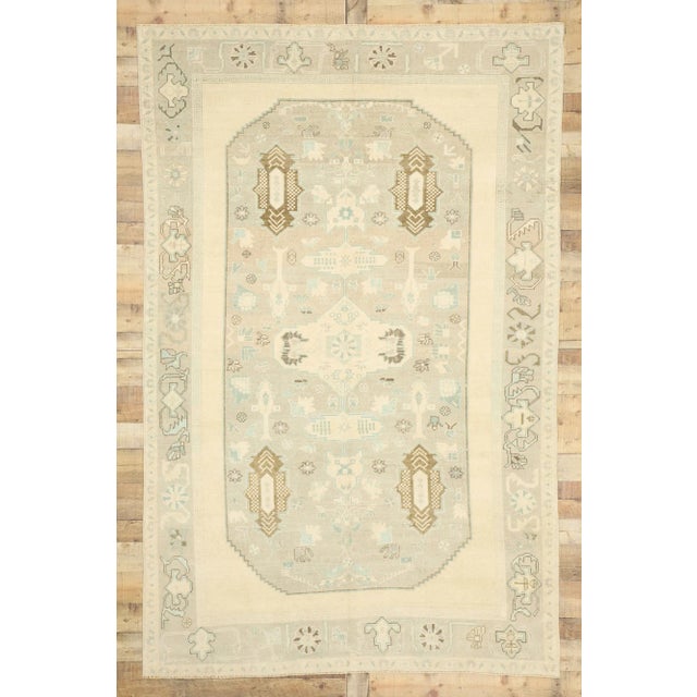 Mid 20th Century Muted Vintage Turkish Oushak Rug - 06'02 X 09'07 For Sale In Dallas - Image 6 of 7