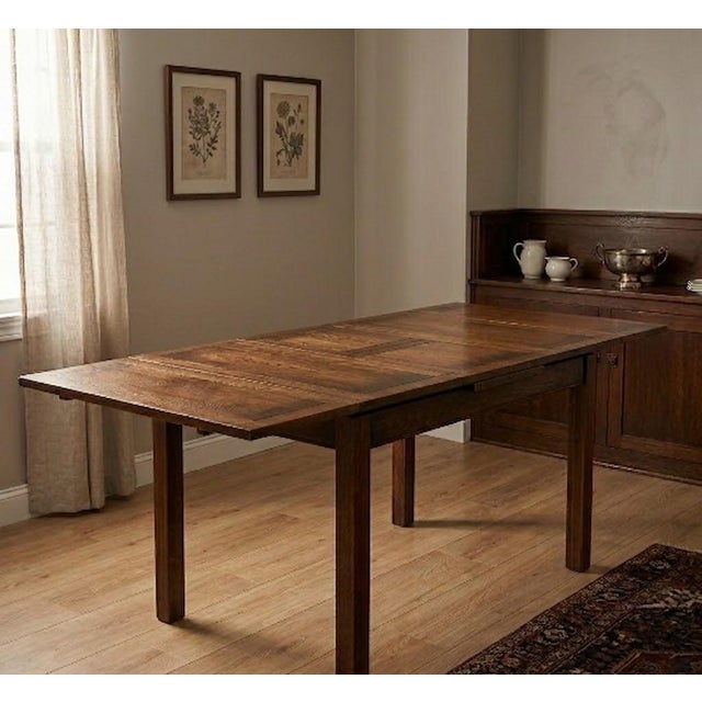 Mission Oak Kitchen Table With 2 Leaves - 2 Stain Options - Walnut For Sale - Image 10 of 10