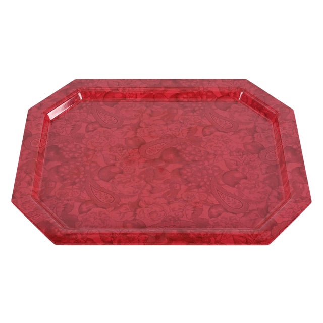 Mid-Century Italian Red Acrylic Serving Tray, 1980s For Sale