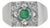 Classic Retro Inspired Emerald Cocktail Wide Band, Size 6.5 For Sale