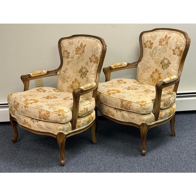 Late 20th Century French Bergere Chairs - A Pair For Sale - Image 4 of 9
