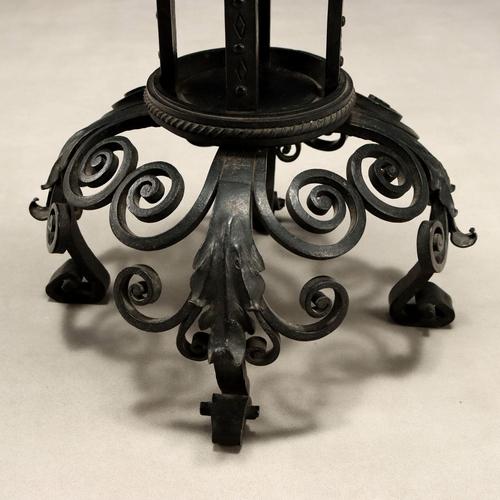 Wrought Iron Vase Holder Column For Sale - Image 6 of 10