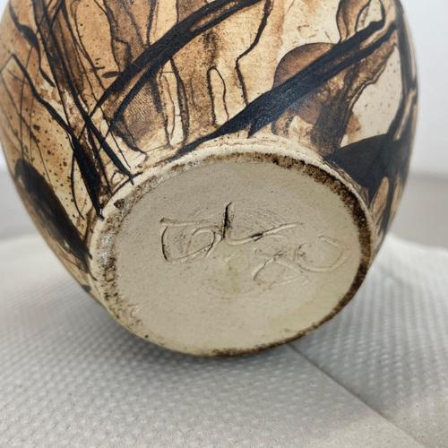 Abstract Ceramic Studio Pottery Vase attributed to Gerhard Liebenthron, Germany, 1980s For Sale - Image 14 of 15