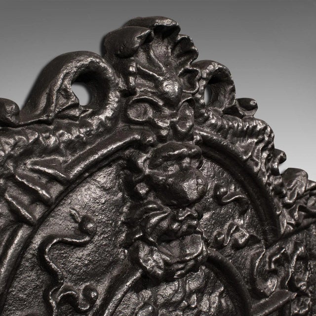 Early 19th Century 1800s Georgian Heavy Antique Decorative Fire Back, English, Fireplace Reflector For Sale - Image 5 of 8