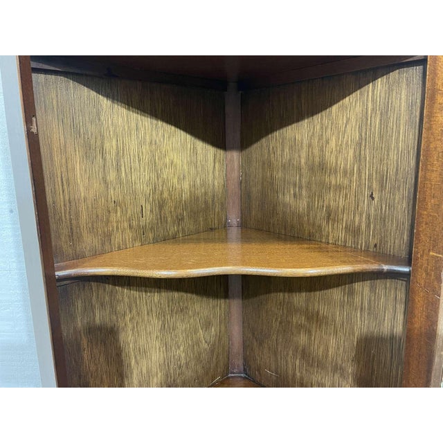 Vintage English Mahogany Corner Cabinet, 1950s For Sale - Image 9 of 12