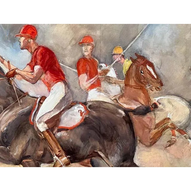 A Polo Match, Framed Watercolour by John W. Dunn- 1932 For Sale - Image 4 of 10
