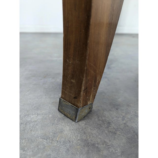 Wood Pedestal Table by J.F Leleu For Sale - Image 7 of 8
