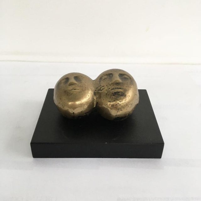 Vintage Italian Bronze Abstract Sculpture by Eli Riva, 1970 For Sale - Image 3 of 18