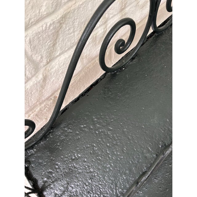 Late 20th Century Vintage French Country Rod Iron Three – Tier Conservatory Plant Stand For Sale - Image 5 of 5