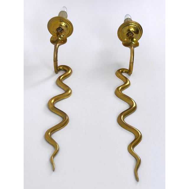 Vintage Cast Brass Cobra Wall Lamps from Maison Jansen, 1960s, Set of 2 For Sale - Image 12 of 18