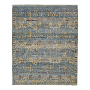 Modern Transitional Khotan Style Blue Wool Area Rug 12x15