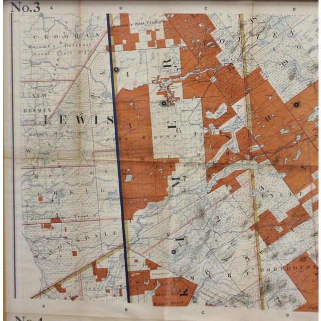 Paper 1911 No's 3 & 4 Map of the Adirondack Forest For Sale - Image 7 of 9