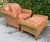 English Vintage Henry Link Wicker Lounge Chair & Ottoman For Sale - Image 3 of 15