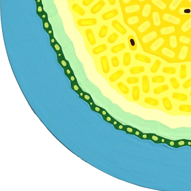 2020s Yellow Watermelon - Original Vibrant Abstract Fruit Still Life Acrylic Painting on Panel by Will Beger For Sale - Image 5 of 9