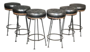 Mid 20th Century Mid-Century Iron Stools - 6 Pieces
