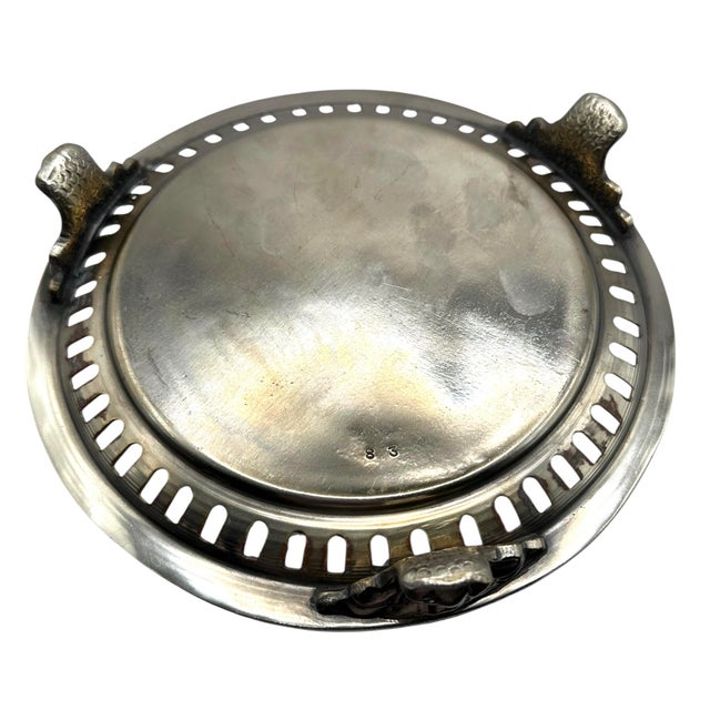 Antique Silver-Plated Footed Biscuit Barrel For Sale - Image 10 of 12