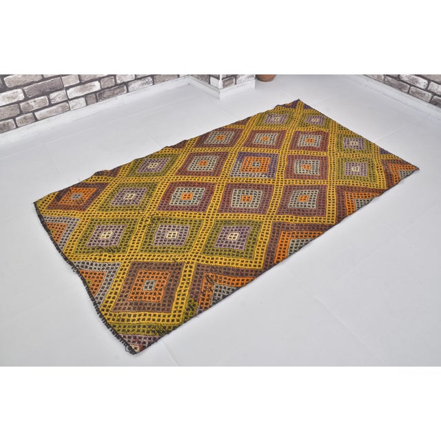 Textile 1960s Geometric Anatolian Kilim Rug For Sale - Image 7 of 10