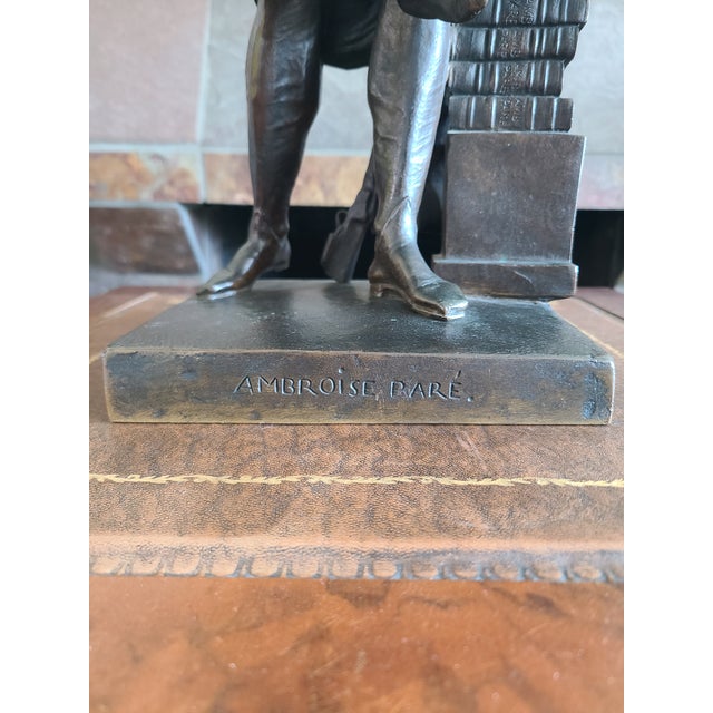 Late 19th Century Pierre-Jean David Antique 19th Century Bronze Sculpture Statue of Ambroise Paré For Sale - Image 5 of 18