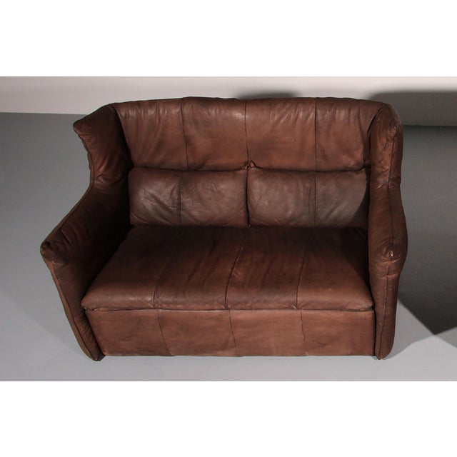 Patinated Leather Sofa by Gerard Van Den Berg for Montis, Netherlands, 1970s For Sale - Image 6 of 15